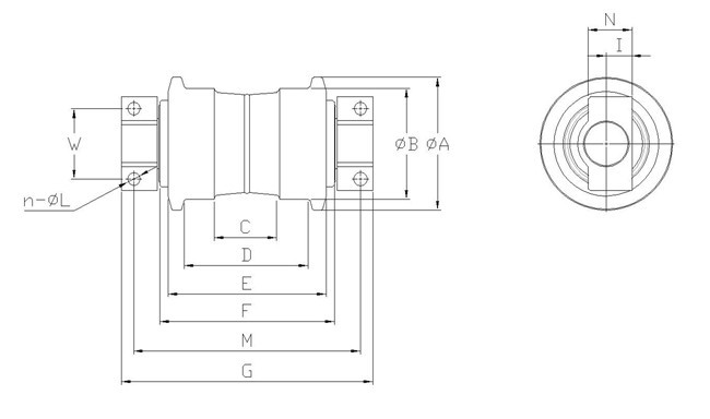 D3 D155 T90 Bulldozer Undercarriage Parts Double Flange Dozer Track Rollers