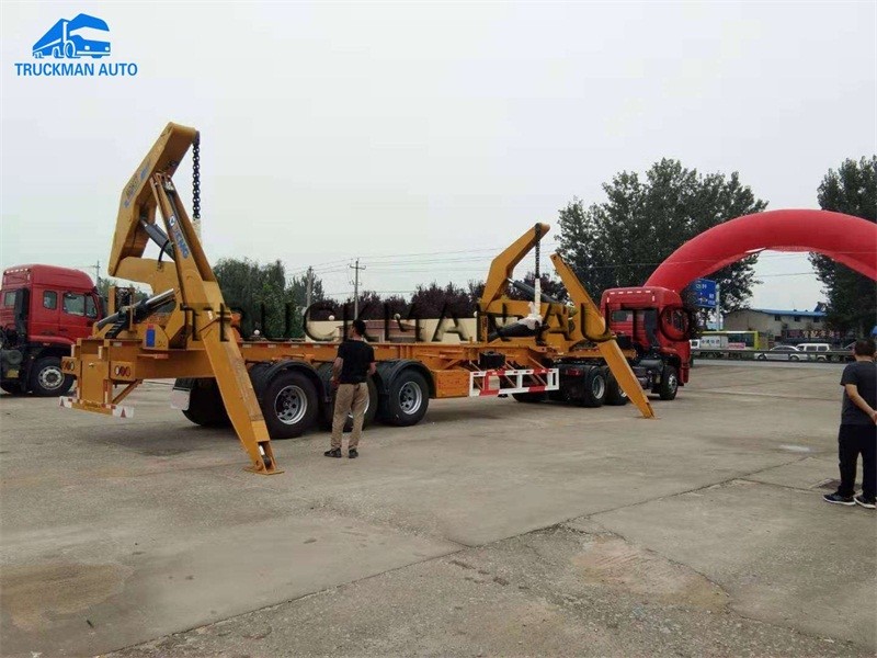 Self Loading Side Loader Container Truck , Side Lifter Trailer For Transport