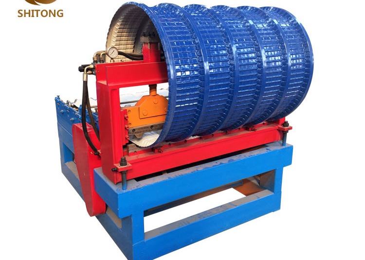 Color Steel Sheet Crimping Curving Roofing Roll Forming Machine with hydraulic pump station press