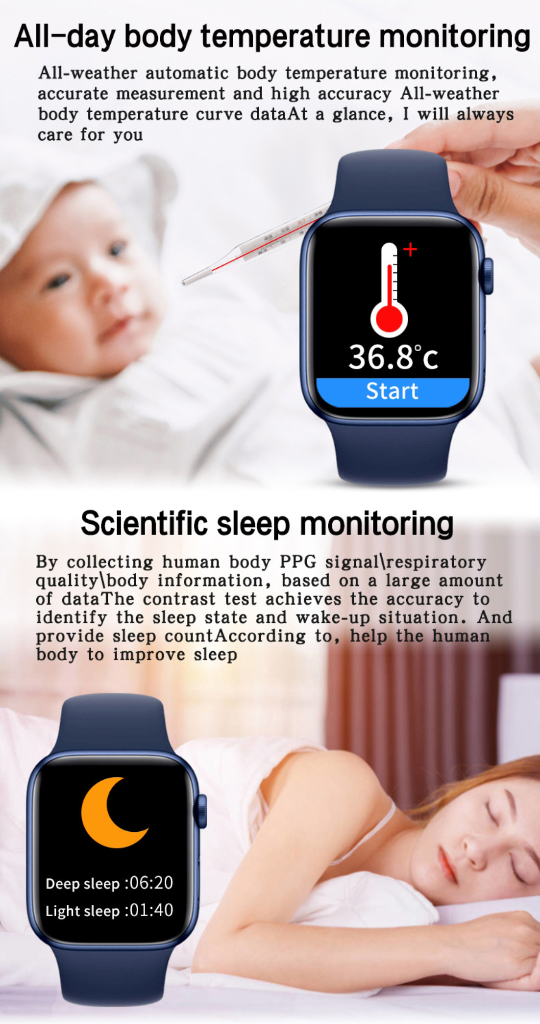 1.75 Inch Ble 3.0 Full Touch Fitness Tracker GTS Blood Pressure Smartwatch