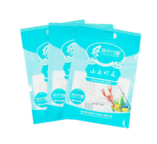 50-150 microns Three Side Seal Pouch Crayfish Frozen Food Packaging Bag