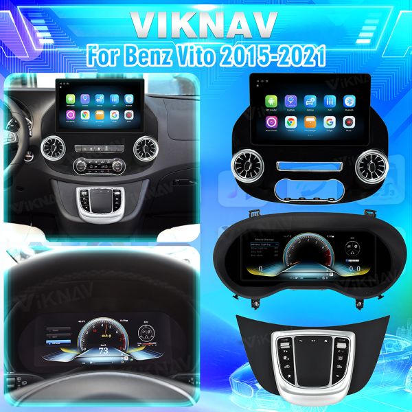 Viknav 13 Inch Android Car Radio For Benz Vito 2015-2021 (128GB Car Radio+Digital Instrument Cluster+Mouse)
