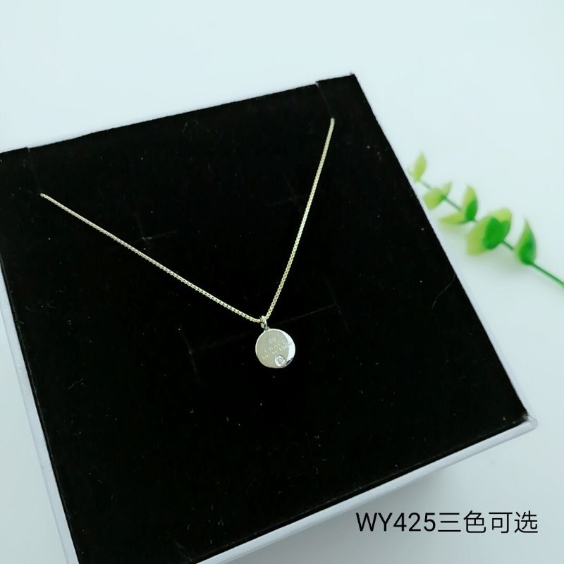 925 Sterling Silver Star Moon CZ Charm Choker collarbone chain necklace WY450
