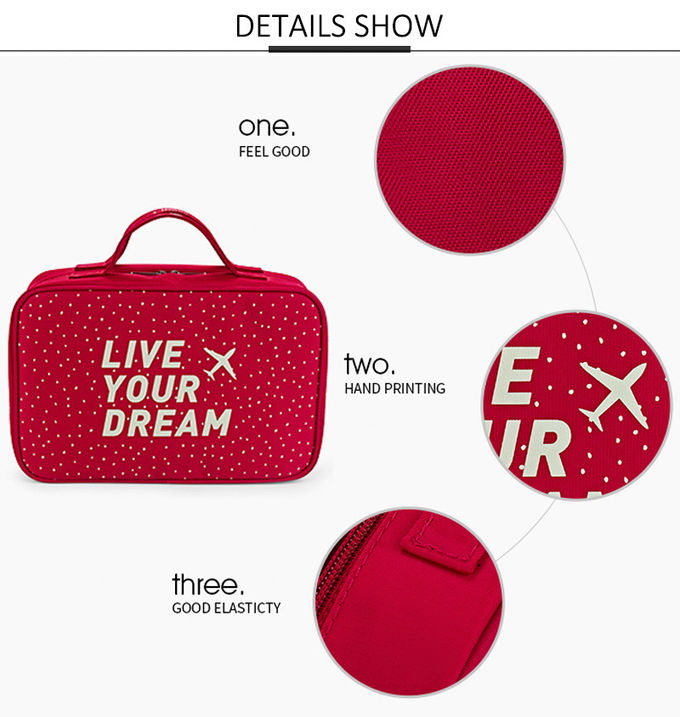 L25.5*D9*H16.5CM Polka Dot Travel Polyester Makeup Bag