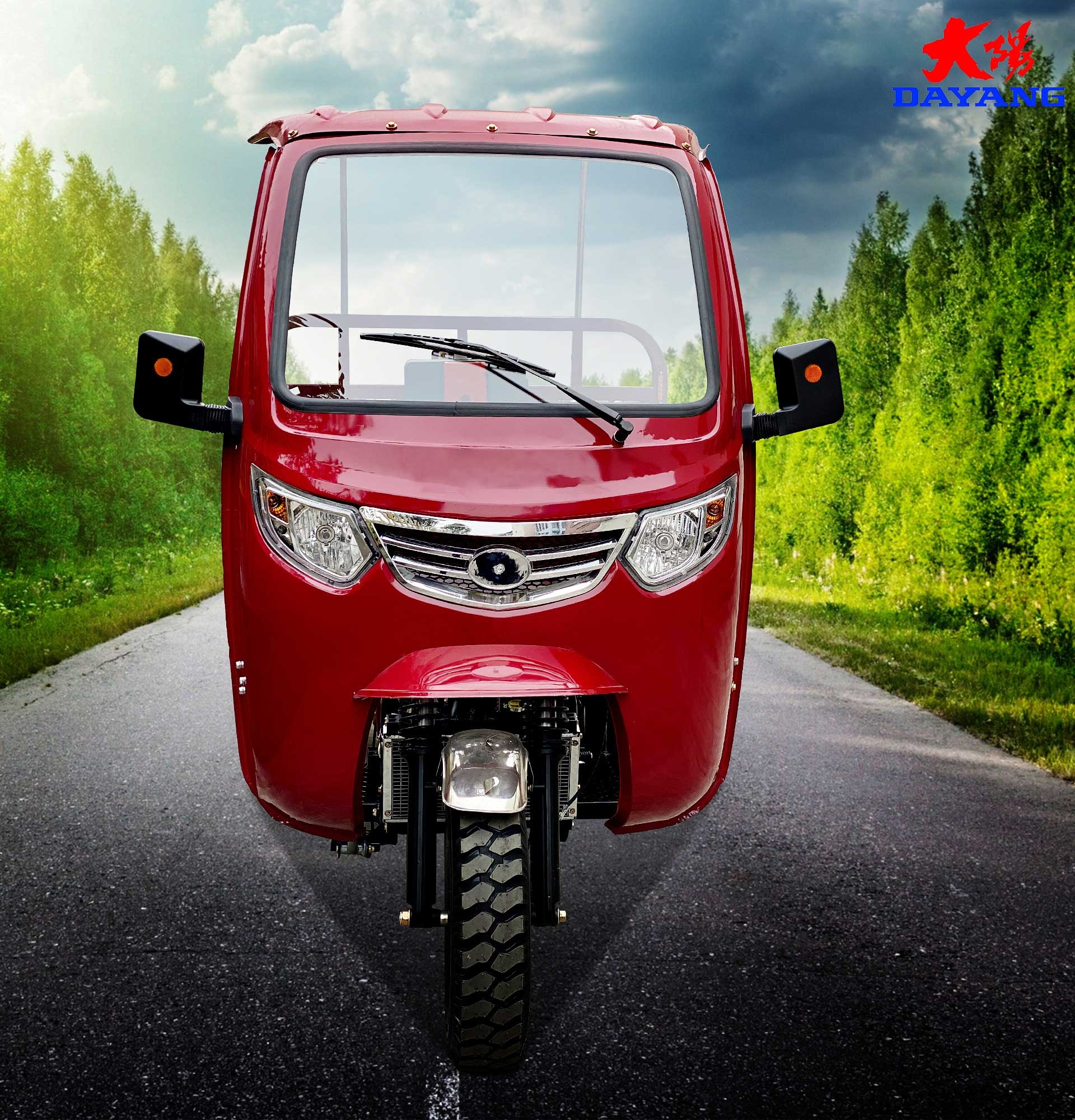 65 km/h Top Speed Diesel Semi Cab Cargo Tricycle Three Wheels Motorcycle 2021 Design