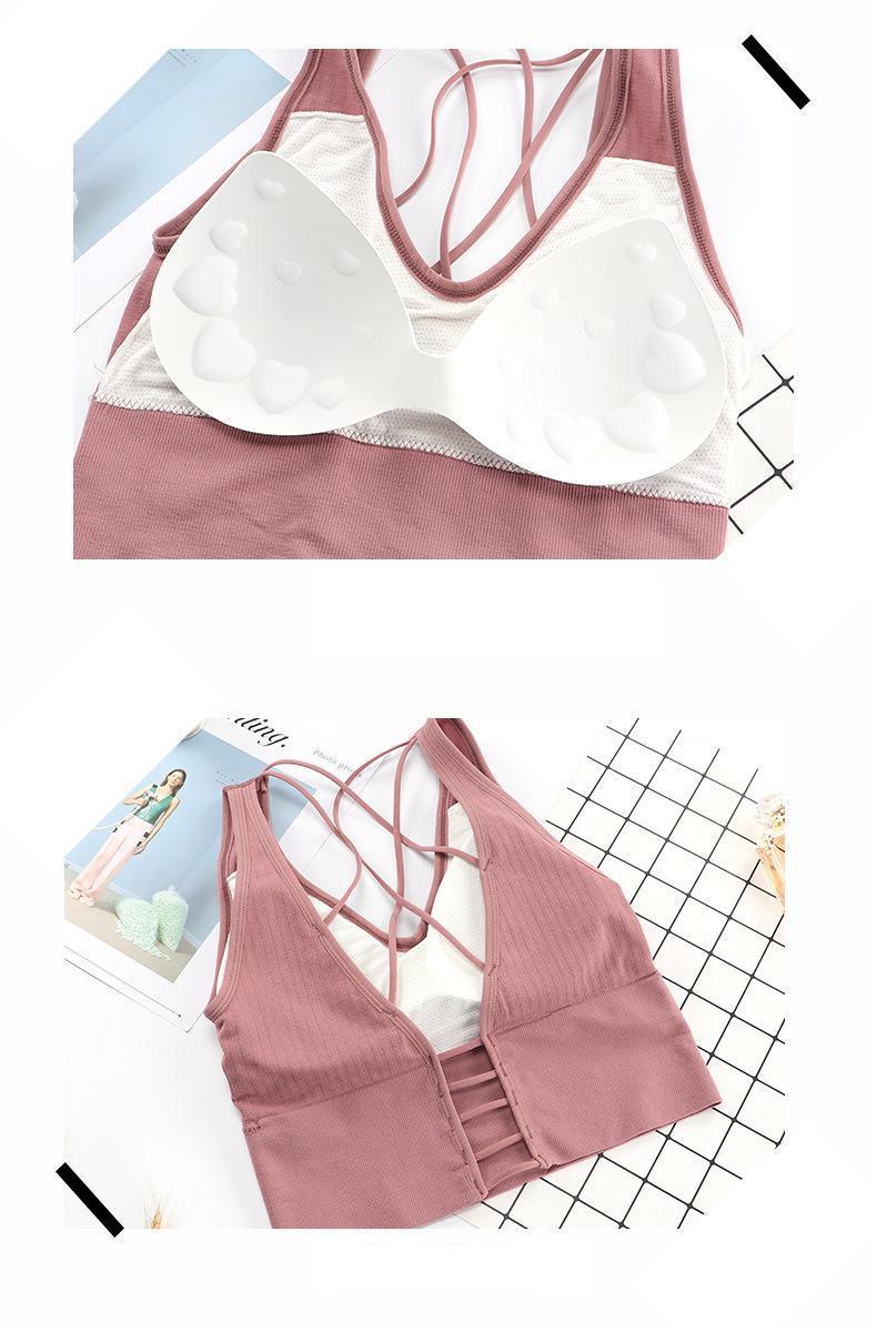 Comfortable Cotton Underwear, Breathable and Removable Foam Pad Sports Bra Lingerie