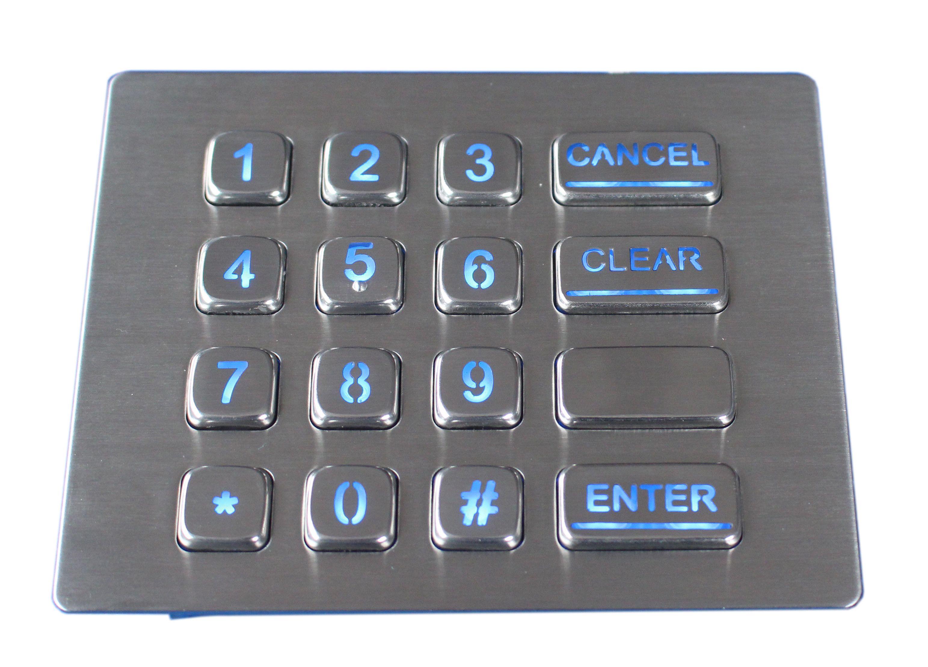 Durable16 keys backlit brushed steel numeric keypad with USB electronic controller
