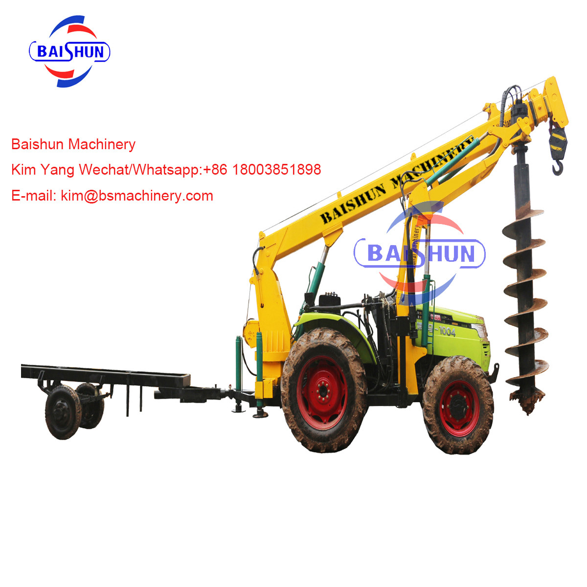 Electrical Works Garden Tractor Post Hole Digger , 3 Point Hitch Post Hole Digger