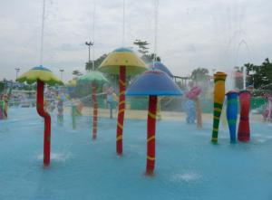 Buy cheap Swimming Pool Kids Aqua Playground Water Park Rainning Mushroom Group Fiber Glass product