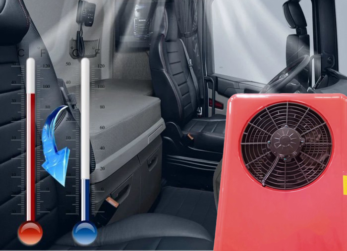 24v small cab air cooling battery driven dc air conditioning systems 24 volt parking air conditioner for truck/crane