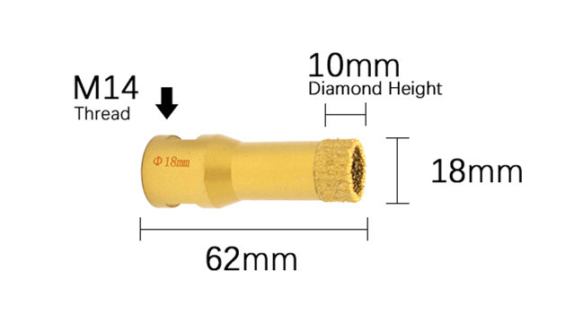 18mm Angle Grinder Masonry Diamond Drill Core Bit Thickened Matrix