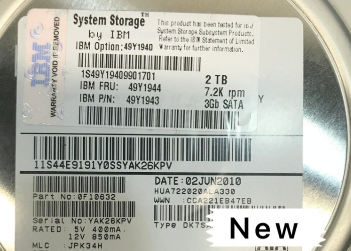 2TB 7.2K 3.5 Inch IBM SATA Hard Drive , Hard Disk IBM 49Y1940 49Y1945 49Y1944