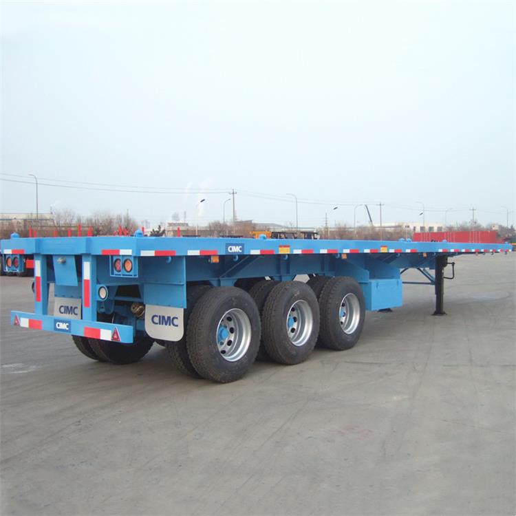 CIMC Hot Sale 3 Axle made by high quality iron 40ft Container Chassis Car Trailers Flat Bed Container Flatbed Semi Trailer