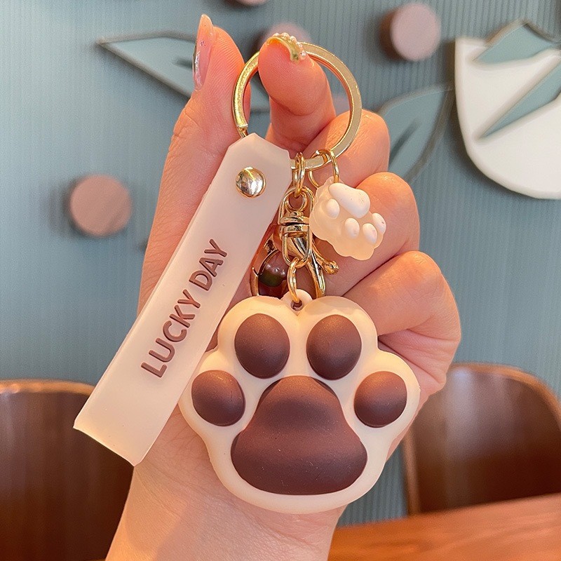 Cartoon Modeling Silicone Key Chain LED Flashlight Key Ring Handbag Bag Purse Pendant Key Holder