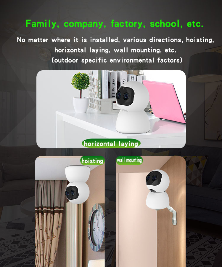 Binocular PTZ Surveillance Camera Two Way Voice Intercom 1080P PTZ WIFI IP Camera