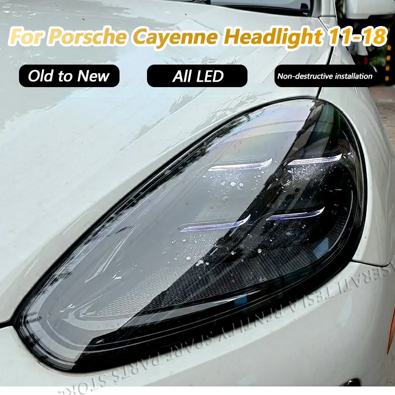 For Porsche Cayenne 2011-2018 LED Matrix Headlights Assembly 958.1 958.2 Upgrade 2024 Front Head Lights Car Lamp Accesso