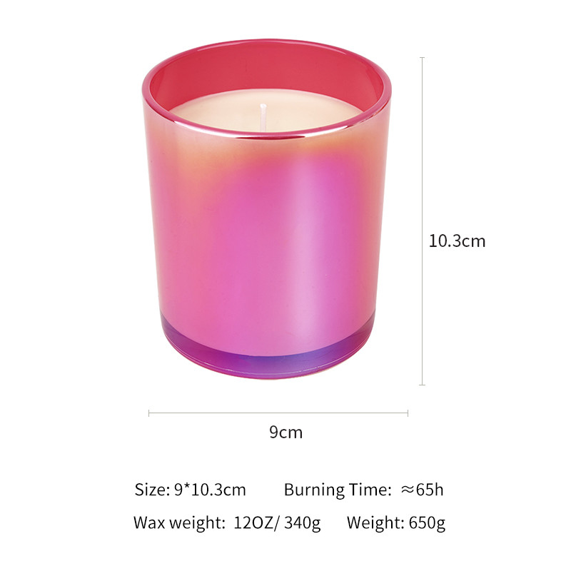 Private Label Custom Glass Jar Scented Candle Luxury Pearlized Electroplate Candle