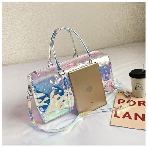 Colorful Transparent Travel Bag New Women'S Bag Casual Fitness Bag Super Cool
