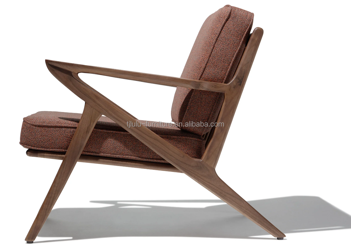 Living Room Chair Modern Fabric Wooden Sofa Chair Leisure Lounge Solid Wood Chair W59*D59*H57CM