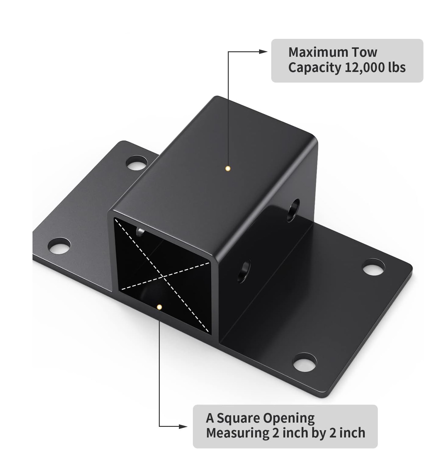 Towing Hitch Receiver 5/8 Inch Diameter Compatible 2 inch Receiver for Tractor Bucket