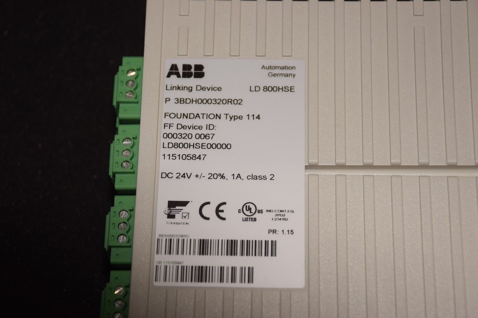 3BDH000320R02 LD 800HSE new original, module for DIN rail mounting Exchange with 4 H1 links and one HSE connector.
