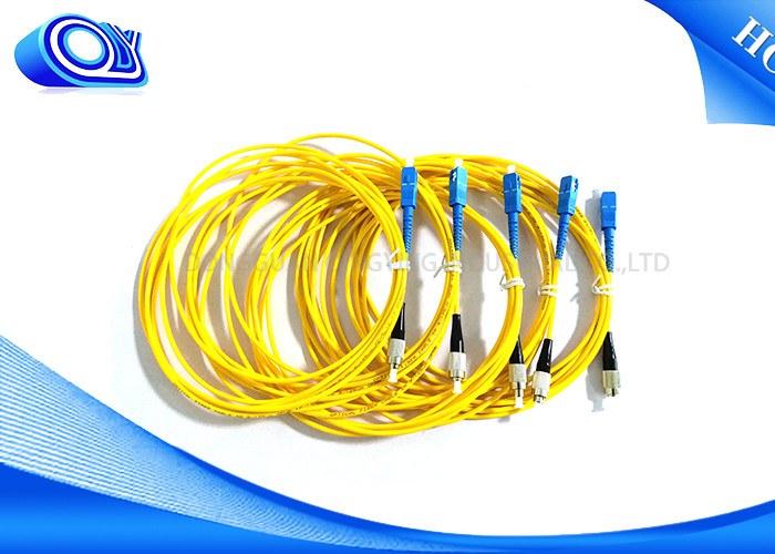 Yellow Single Mode Fiber Optic Patch Cable G652D 3.0 mm 2.0mm 0.9mm