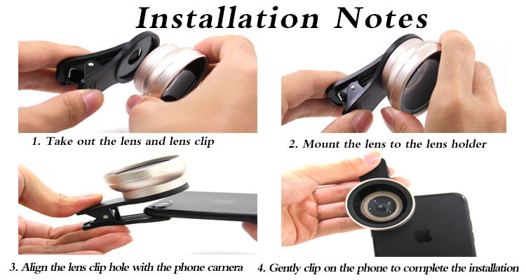 Champagne Clip On Fisheye Lens Ultra Wide Angle Phone Lens With Macro