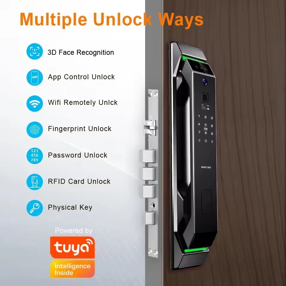 Glomarket 3d Face Recognition Fingerprint Tuya Wifi Digital Smart Lock