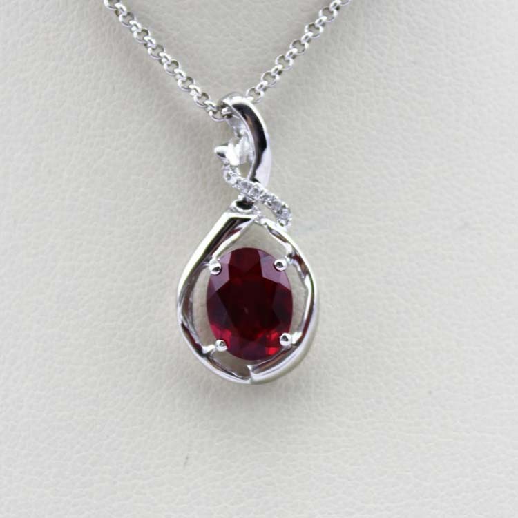 Yellow Gold Plated Silver Oval Yellow Citrine Cubic Zircon Pendant (PSJ0410)