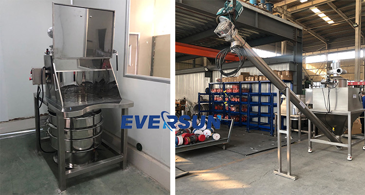 Dust Free Discharge Station For Unpacking Feeding Screening