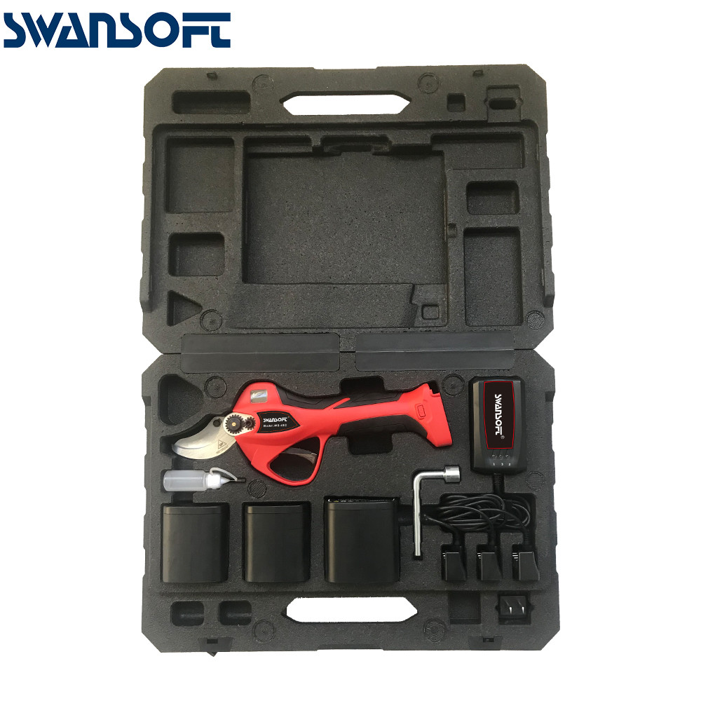 Swansoft 4.0CM Electric Cordless Pruner Lithium-ion Pruning Shear Efficient Fruit Tree Pruning Electric Tree Branches