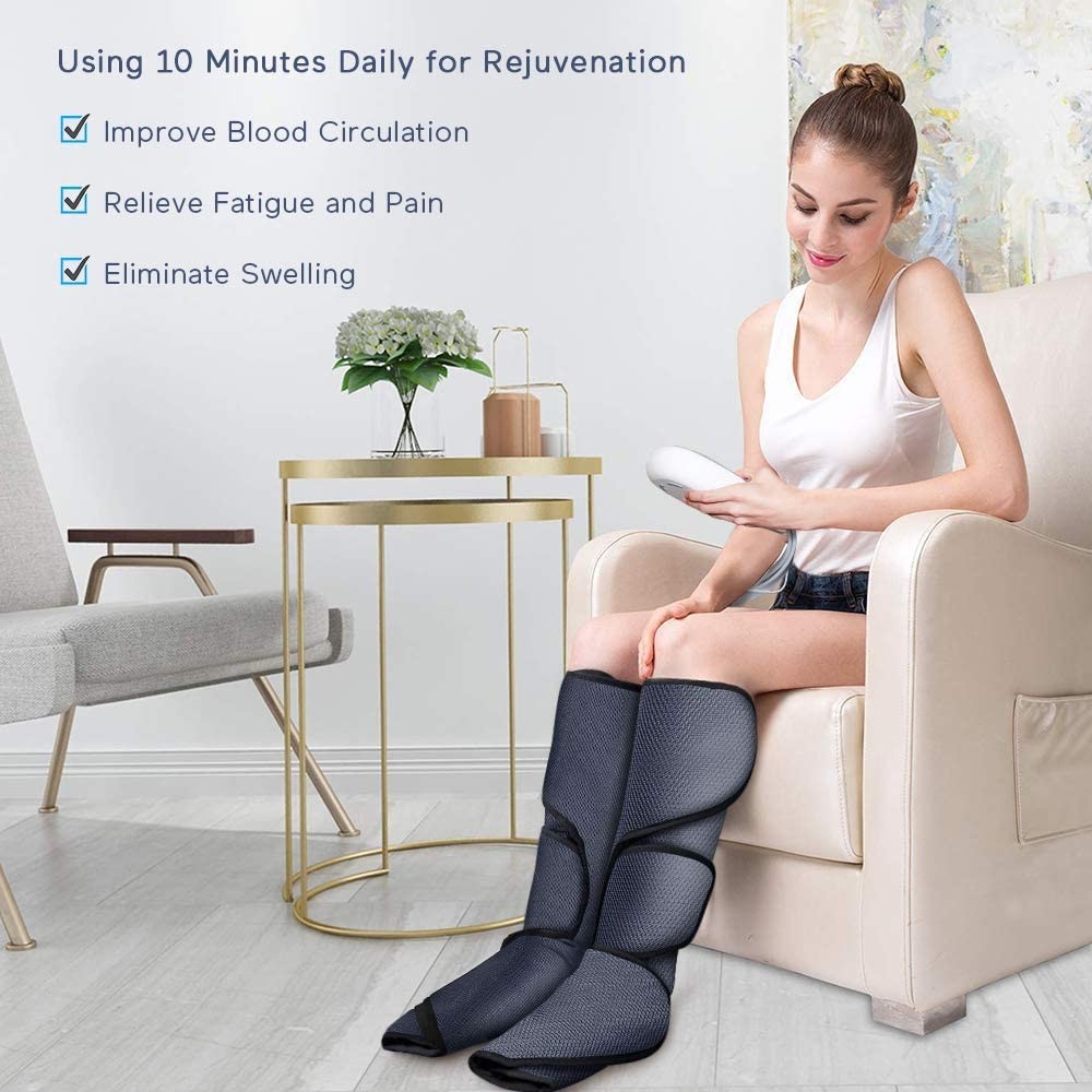 Heat 21W Air Pressure Foot And Leg Compression Massager For Circulation