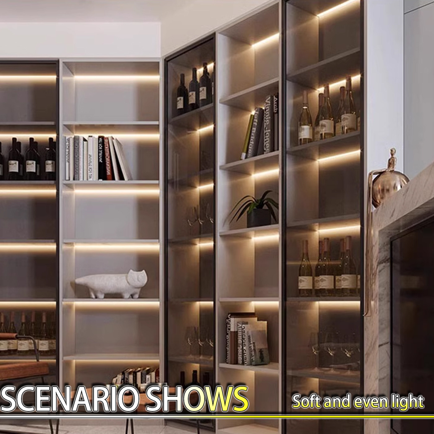 Embedded Wine Cabinet Wardrobe Cabinet Line Light Display Atmosphere Shelf Light Strip
