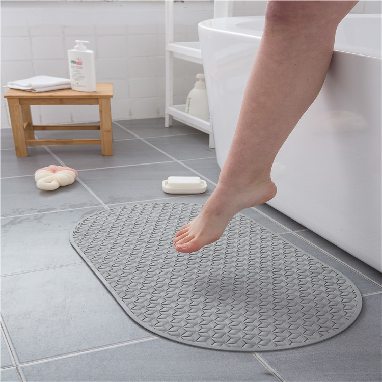 Round Non Slip 68 X 38.5cm PVC Bath Mat For Bathtub