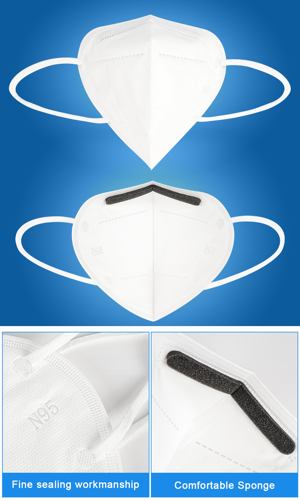 Face Anti Mask Disposable Nonwoven N95 Face Mask , Now Woven Fabrics Melthblown N95 Mask