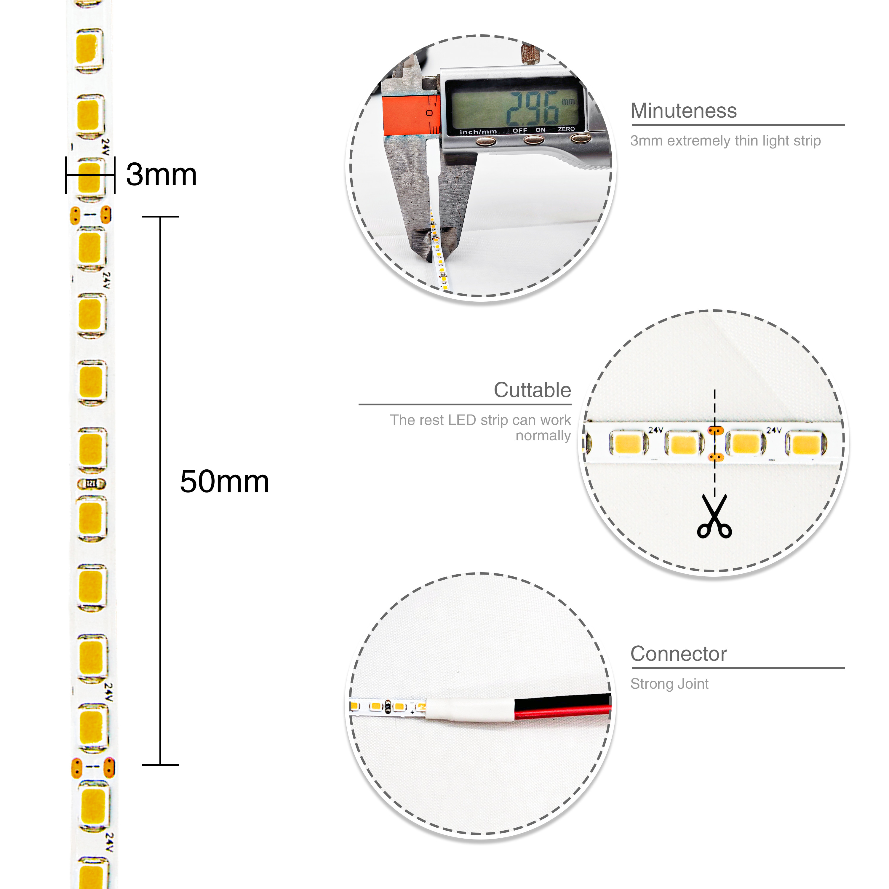 Ultra Slim 3mm Flexible LED Strip High Density 238LEDs/M Flexible Led Tape