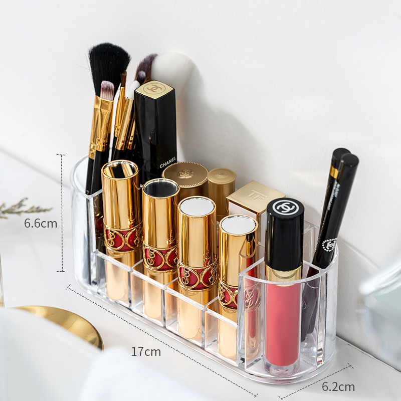 H6.8cm Humanized Plastic Makeup Storage Box With Compartments Shelf