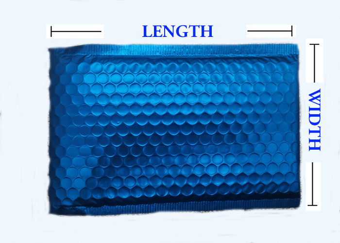 Custom Size Blue Colored Bubble Mailers Padded Aluminum Pouches 0.03-0.12mm