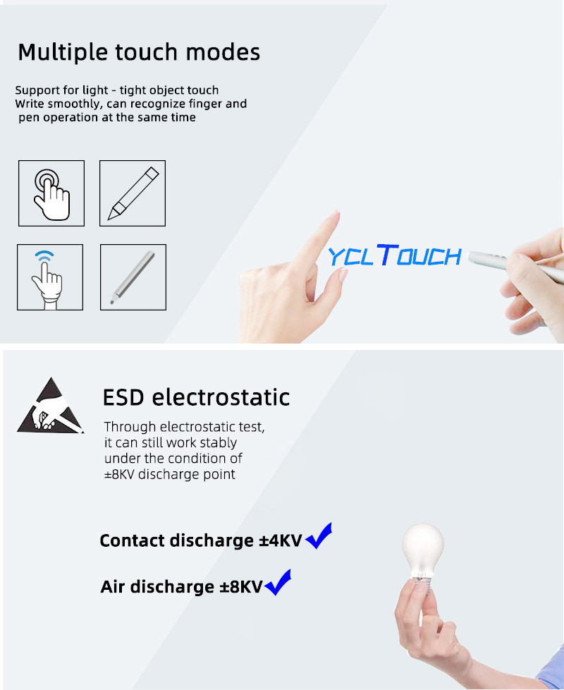 Black IR Touch Screen Panel 10 Points 15.6 Inch With Toughened Glass