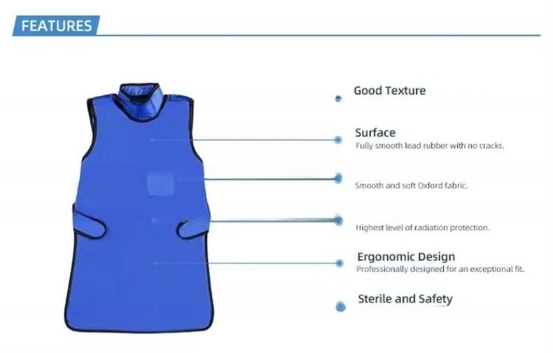 CT Room Protective Lead Coat 0.5mmPb Radiation Protection Lead Apron For X-Ray