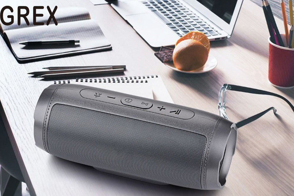 Grex wireless Bluetooth Dual speaker Mini Portable subwoofer TF card Car Handsfree Receive Call Music Suction Mic