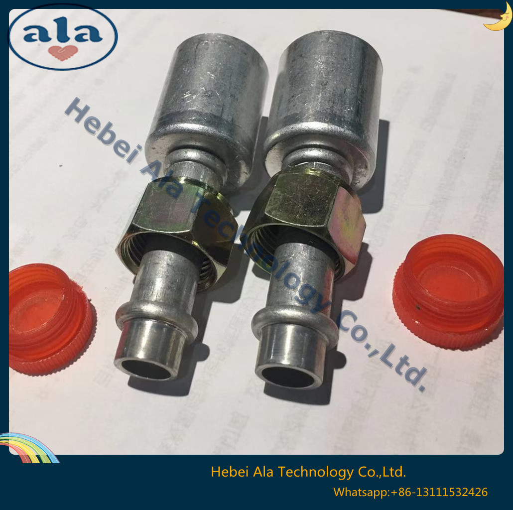 Female O-Ring fittings Aluminium joint with iron cap Connectors auto air conditioning hose ends ACO-ring female fittings