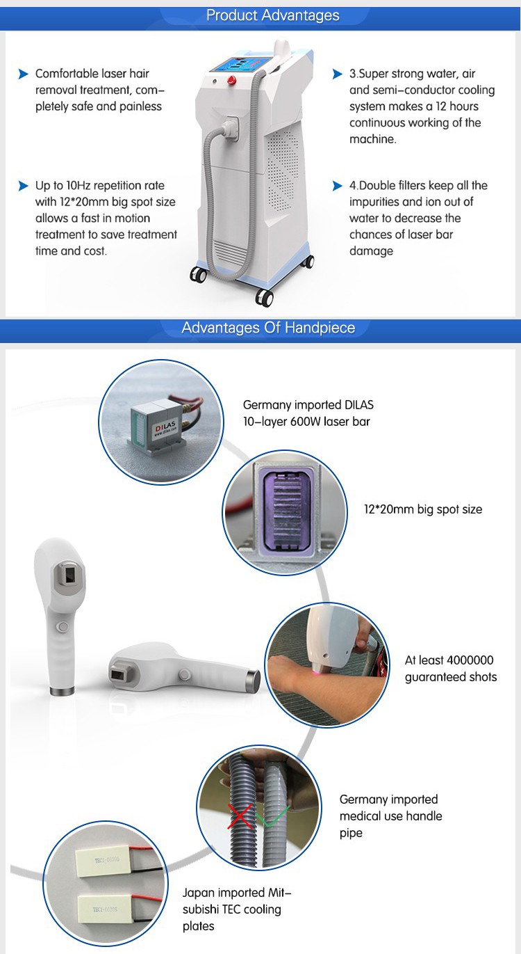 808nm diode laser hair removal machine
