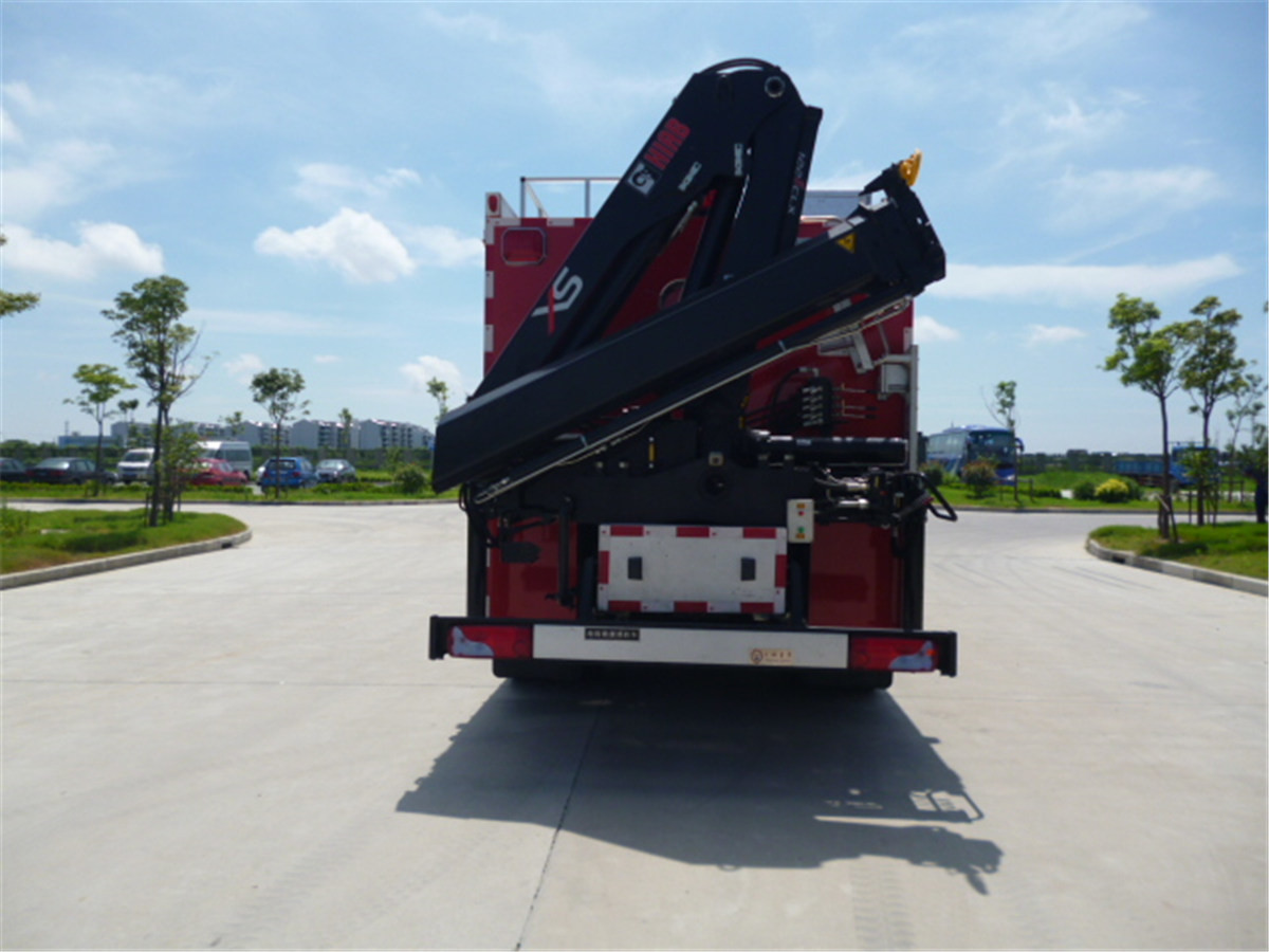 4 Section Ladders 4x2 Drive 100Km/h Emergency Rescue Vehicle with HIAB Crane