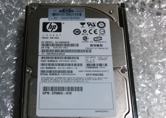 418367-B21 418399-001 HP Hard Disk 146G SAS 2.5 DL380G5 1 Year Warranty