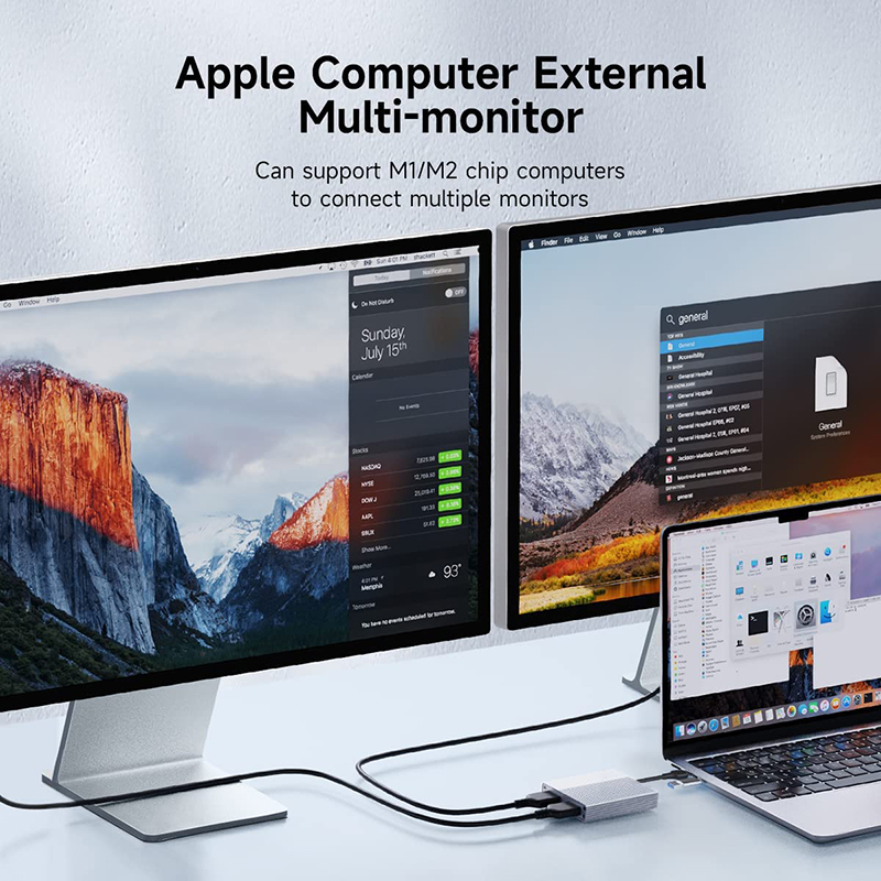 USB-C Type-C to Dual HDMI MST Multi-Monitor Adapter 4K 60Hz for Windows Android Mac OS