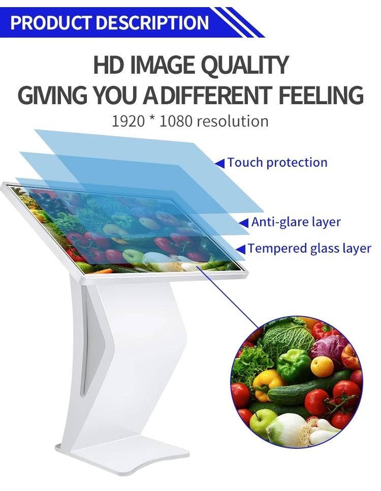 21.5 32 43 55 Inch Touch Self Checkout Kiosk Exhibition Hall All In One