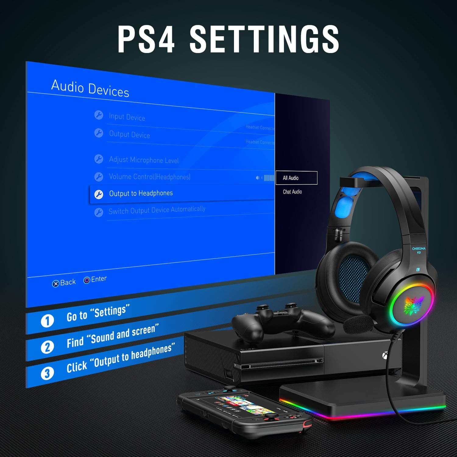 DC5V Onikuma K9 2.2kohm Glowing Gaming Headset