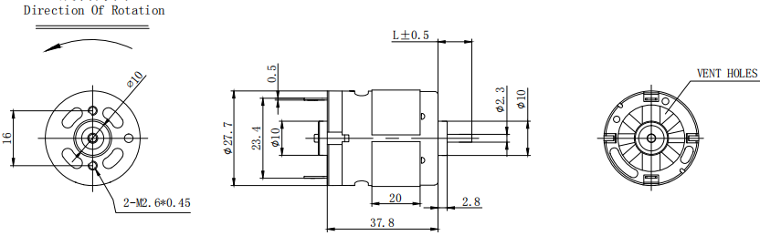 RS380 DC Motor 27.7*37.8mm 6V 9V 12V 12000rpm High Torque DC Hobby Motor For Pump