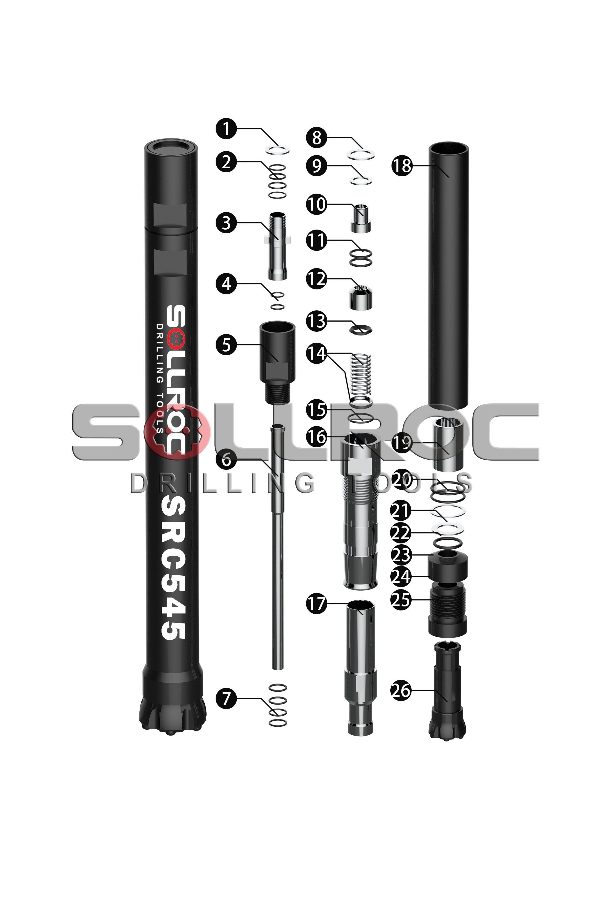 SRC545 RC Hammer OD 4.63 Inch Mining Drilling Tools Hard Formation Bit